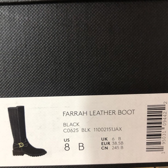 Coach Farrah black leather boot size 8B NWT - Picture 7 of 7